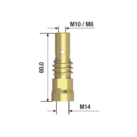 FUBAG Адаптер контактного наконечника сварочного аппарата  M10х60 мм (2 шт.) в Пскове фото