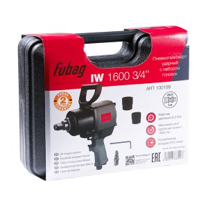 FUBAG Пневмогайковерт ударный IW1600 3/4 дюйма с  набором головок в кейсе в Пскове фото