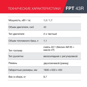 Бензиновый триммер FUBAG FPT 43R в Пскове фото