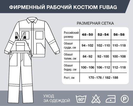 Фирменный рабочий костюм Fubag размер 52-54 рост 170-176 в Пскове фото