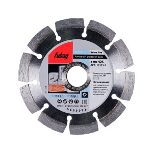 Алмазный отрезной диск FUBAG Beton Pro D125 мм/ 22.2 мм по бетону в Пскове фото
