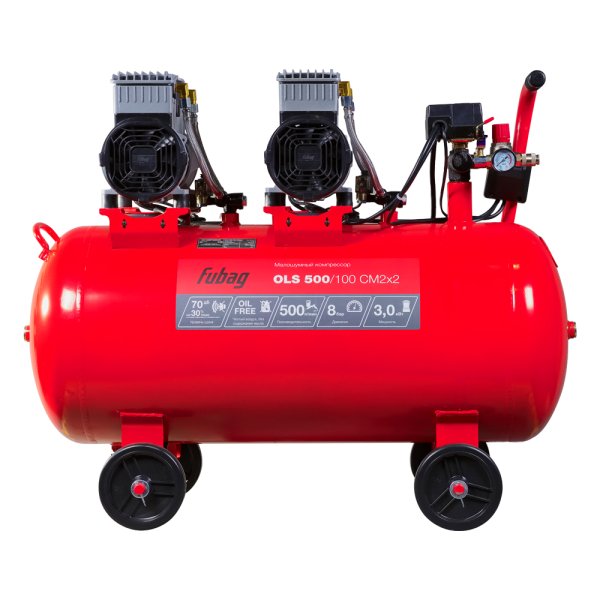 Компрессор воздушный безмасляный малошумный FUBAG OLS 500/100 CM2х2 + Набор пневмоинструмента (5 предметов) в ПОДАРОК в Пскове фото