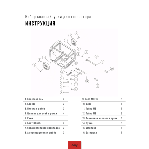 Комплект колес и ручек для генераторов FUBAG в Пскове фото