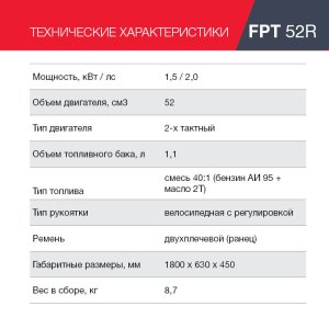 Бензиновый триммер FUBAG FPT 52R в Пскове фото