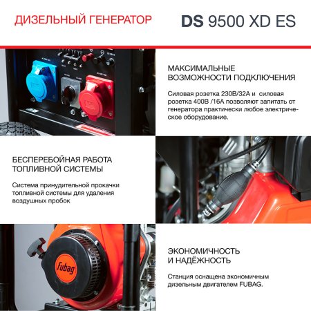 FUBAG Дизельный генератор (одно- и трехфазный) с электростартером DS 9500 XD ES в Пскове фото